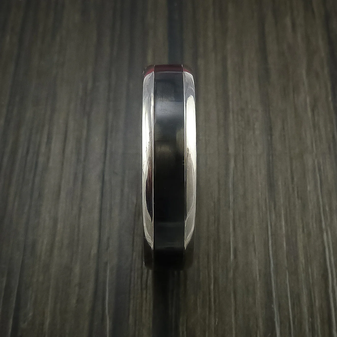Titanium Men's Ring with Carbon Fiber Inlay Custom Made Wedding Band - Image 4